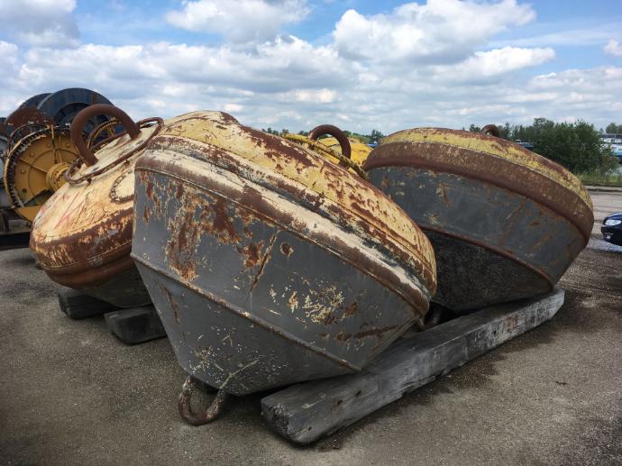 3 pcs. 80 ton SWL steel mooring buoys